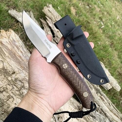 GT0155 TUNAFIRE high-end enhanced hunting straight blade rescue knife camping straight blade Satin light tactical knife