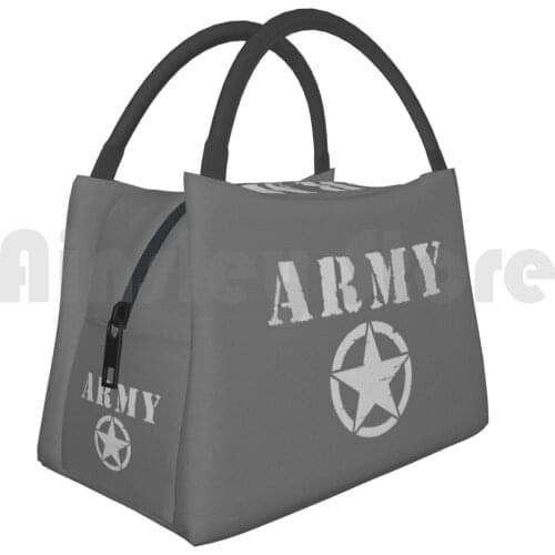 Cooler Lunch Bag Picnic Bag Army Star Army Usa Miltary Star Veteran Solder Jarheah War Camouflage Combat