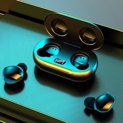 TWS Bluetooth 5.0 Earphones Wireless In-Ear Headphones Waterproof 9D Stereo Sports LED Display Earbuds