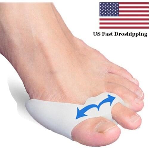 US 4PCS Silicone Gel Thumb Straightener Bunion Corrector Orthopedic Protector Feet Big Toe Straightener Corrector Foot Care Tool