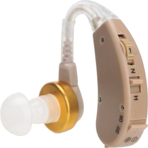 V-168 Mini BTE Hearing aid and Convenient Hearing Aid Deaf Aid Voice Amplifier with 5 soft ear plug Ear Care Tools