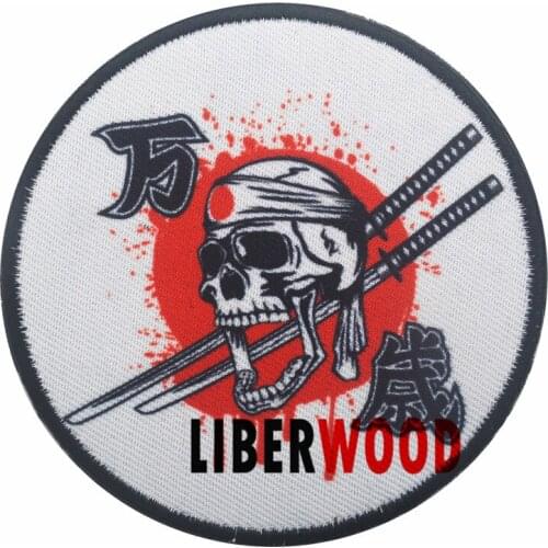 WW2 Red Sun Japan Skull Swords Patch Japan Kamikaze Skull Army Military Emblem Badges Tactical Embroidered Patches