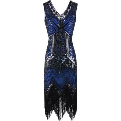 XS-3XL plus size Womens Fashion 1920s Flapper Dress Vintage Great Gatsby Charleston Sequin Tassel 20s Party Dress