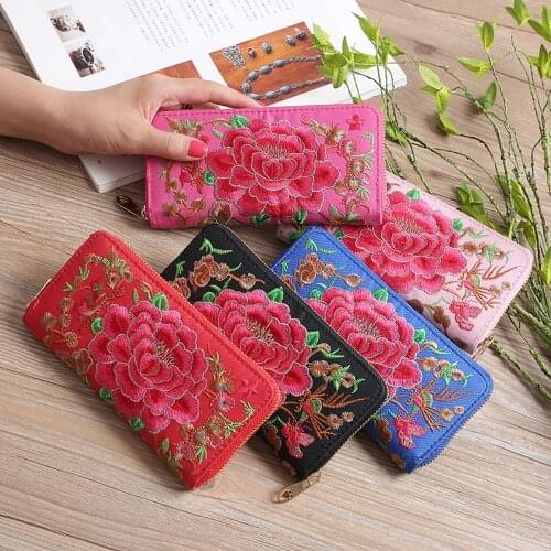 Womens Fashion Single Pull Embroidery Wallet Pearl Style Long Wallet Outdoor Travel Leisure Shopping Clutch 2020#y30