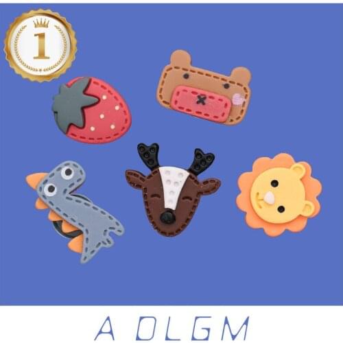 1pcs Leather Croc Decoration Diy Strawberry Dinosaur Crocses Charms Designer Croc Jibz Clogs Buckle for Kids Party Xmas Gifts