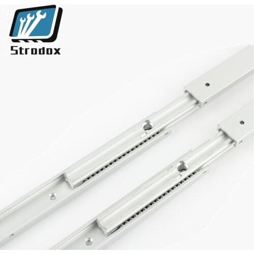 20 wide double-layer superimposed slide rails Yagula 2431 three-section light aluminum alloy rail cabinet industrial track 40kg