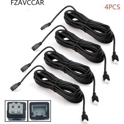 4 PCS/Lot 2.5M/4M Universal Black 2 Pin Extension Cable Cord For Car Reversing Parking Sensor Waterproof