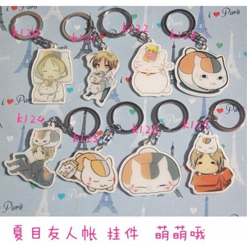 8pcs/set Natsume Takashi Anime Natsume Yuujinchou cute Keychain Keyrings Llavero