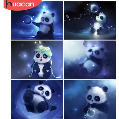 HUACAN Diamond Embroidery Panda Craft Kit Full Square Round Drill Diamond Art Rhinestone Animal Needlework Home Decoration
