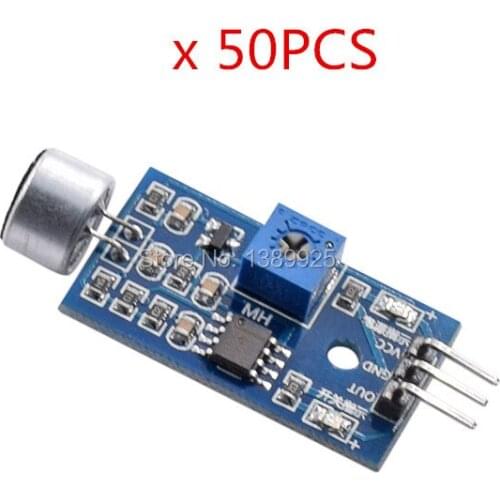 Free shipping 50pcs/Lot Sound Detection Sensor Module Sound Sensor Intelligent Vehicle