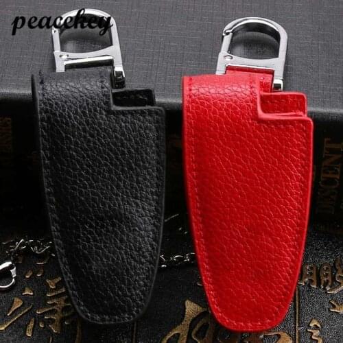 Peacekey leather car key cover keychain case for Mercedes benz CLS CLA GL R SLK AMG A B C S class Remote holder accessories