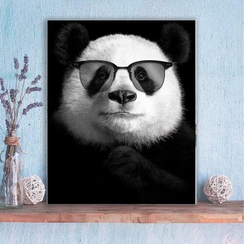 Black and White Poster Panda Canvas Picture Big Large Size Paintings for Interior Home Frameless Wall Art Animal Prints
