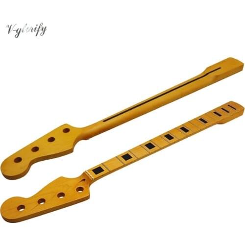 Four-string bass neck yellow JB bass guitar neck maple matte 20 frets neck DIY electric guitar 4-string
