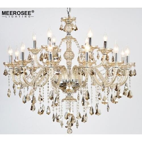 New Arrival Cognac Crystal Chandelier Light Glass Cristal Lusters Candle Featured Pendant Lamp with 6 Arms MD3148