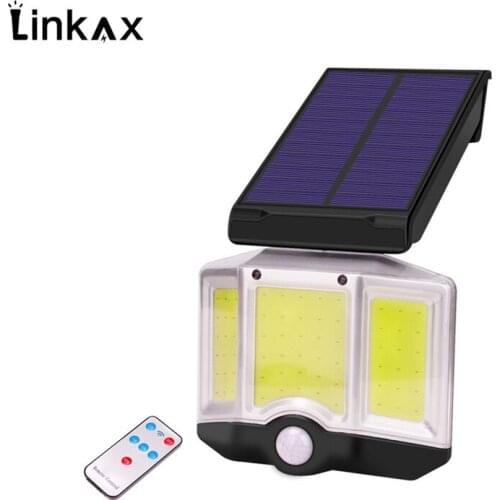 PIR Motion Sensor Solar LED Light Outdoor Remote Control Sunlight Street Light for Garden Decoratio Waterproof Solar Panel Light