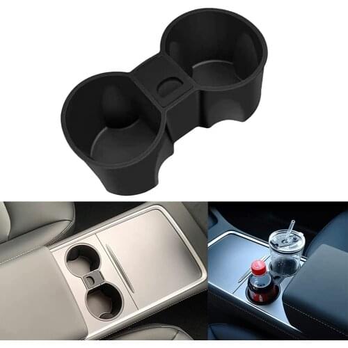 Cup Holder Insert Stabilizer For Tesla Model 3/Y 2021 With Mini Trash Can Storage Box Ashtray Armrest box