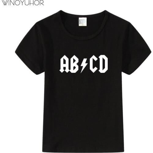 ABCD Letters Print Kids Tshirt Boy Girl T-shirt Toddler Children Clothes Summer Short Sleeve Tops Tee Funny Clothing
