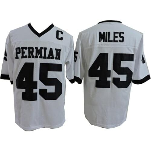 BG American football jersey PERMIAN 45 MILES jerseys Embroidery sewing Outdoor sportswear Hip hop loose BLACK WHITE 2020 new