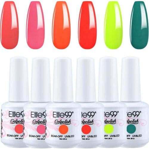 Elite99 Gel Nail Polish Set 15ml Hybrid Varnishes 6Pcs Base Top Nails UV LED Lamp Gel Kits Manicure Nails Gel Polish Set