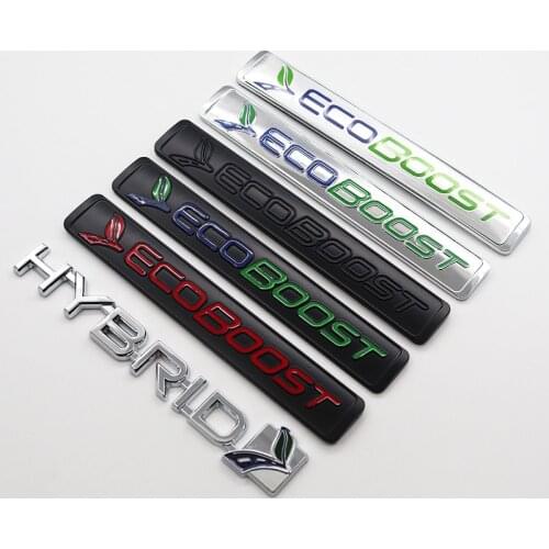 1pcs 3D For Ford HYBRID ECOBOOST ABS metal Car logo side badge Creative decoration rear bumper trunk emblem sticker Accessories