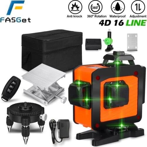 Laser Level-16 Line 360 Horizontal Vertical Cross 4D Green Light Laser Level Self-Leveling Measure Super Powerful Laser Beam