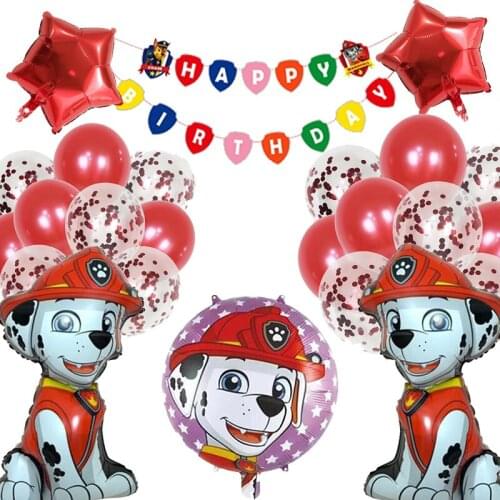Paw Patrol Toys Puppy Ballons Action Figures Patrulla Canina Model Girl Boy Birthday Party Supplies Deco Gifts Set For Children