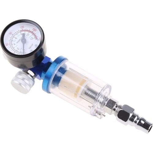 1 Set Water Oil Separator Filter with Copper Fitler Core Internal thread Pressure Regulator Gauge Water/Oil Trap Separator