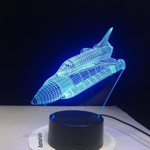 Creative Rocket 3d Lamp Colorful Touch Led Visual 3d Light Fixtures New Special Gift Night Light Remote Touch switch Black base