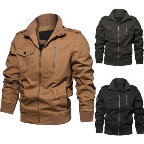 2020 Mens Autumn Winter Military Clothing Zipper Pocket Loose Breathable Coat Handsome Casual Outdoor Mens Jacket F Fast Ship