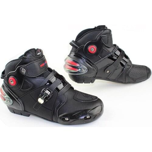 Men Pro-biker Boots Motorcycle Racing Boots Women Motocross Riding Shoes Size 40-47 Black A9003
