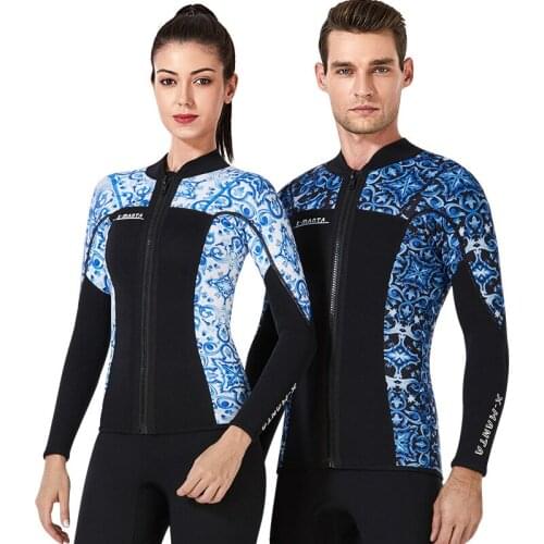 3mm Surfing Suit Mens Top Split Diving Jacket Womens Long Sleeve Thickened Warm And Sun Proof Snorkeling Winter Swimsuit