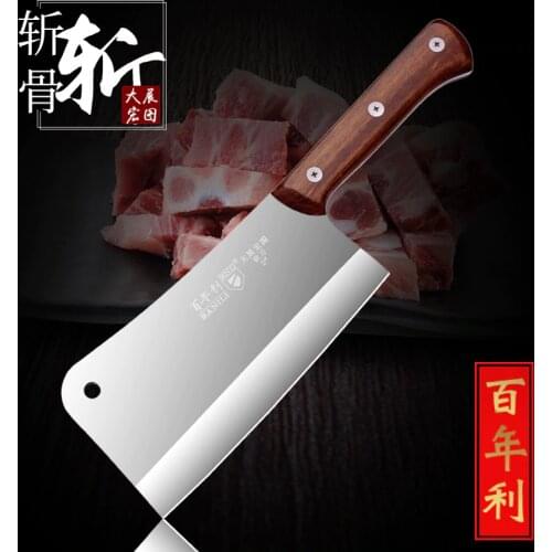 German Stainless Steel Sell Meat Chopper Axe Chopping Big Bones Knife Manual Forging Kitchen Cooking Cut Meat Vegetable Tool