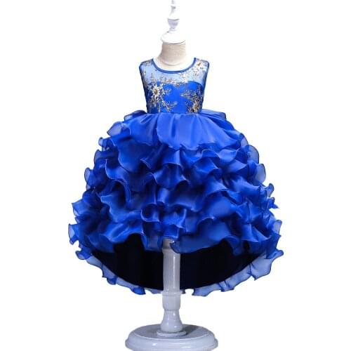 New Childrens Embroidered Dress Princess Dress Piano Chair Dress Girls' Sleeveless Lace Princess Puffy Dress 2-13Years