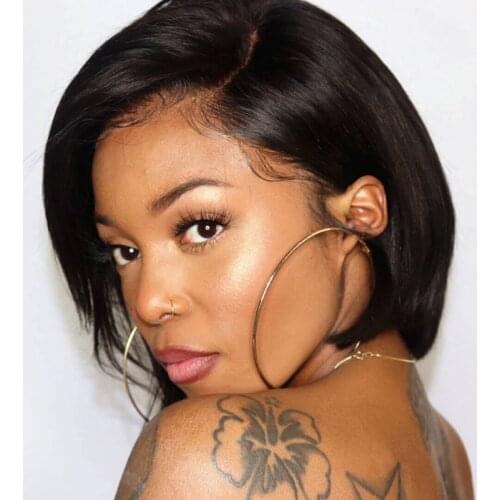 Pixie Cut Straight Bob Wigs Short T Part Lace Human Hair Wig Lace Front Human Hair Wigs Human Hair Wig For Black Women