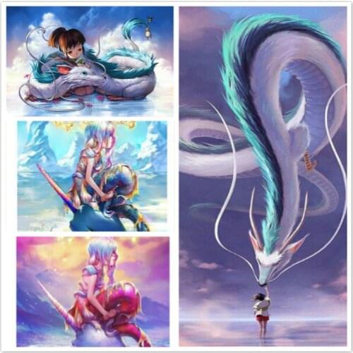 Full Drill DIY Diamond Anime Spirited Away Painting Canvas Embroidery Sale Cross Stitch Wall Sticker Picture Home Decor