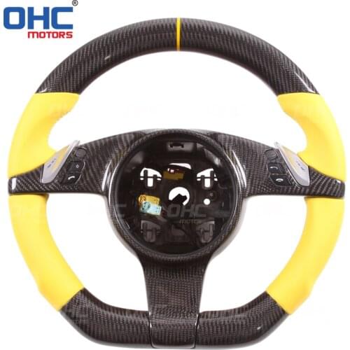 Real Carbon Fiber steering wheel for Por-sche Cayenne Pana-mera Ma-can Cay-man Box-ster Spy-der 978 911 991 718 997 GT3 GTS