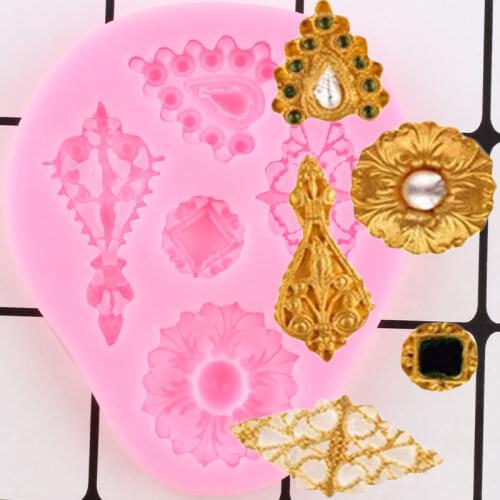 Gem Silicone Mold Diamond Fondant Cake Decorating Tools Cake Border Moulds Chocolate Gumpaste Mould DIY Candy Resin Clay Molds
