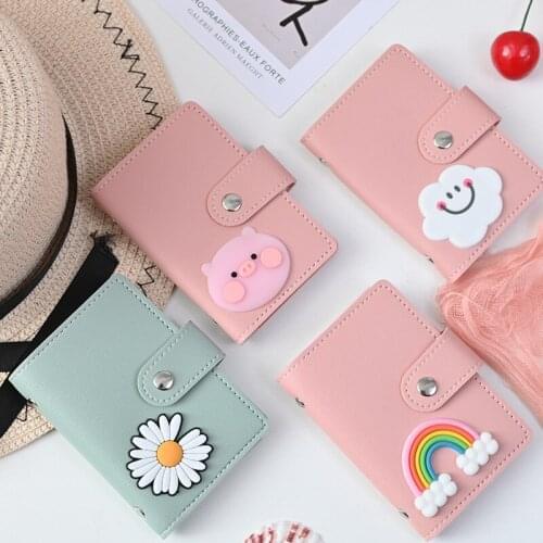Cute Card Bag With 26 Card Slots Personalized Creative Snap Button Student Meal Card Storage and Protection Card Holder New