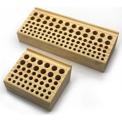 46/98 holes Pine Wooden Leather craft Rack Stand DIY Carving Punching Tools Holder Organizer Storing Leather Tool Storage Box