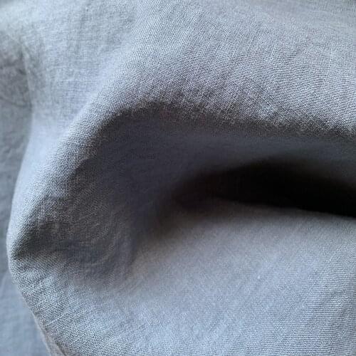 M-446 100% Linen Fabric Sand Washed White Ivory Blue Black Colors 148 cm 58'' width 170 gsm sewing fabric 50 m small wholesale