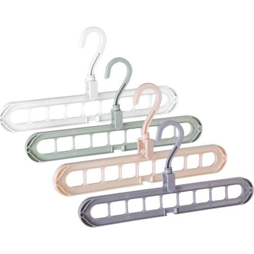 9-hole Clothes Hanger Organizer Space Saving Hanger Multi-function Folding Magic Hanger Drying Racks Scarf Clothes Storage