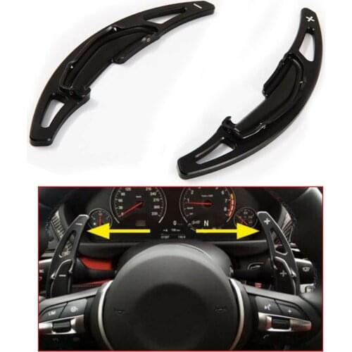 Yubao Car Steering Wheel Shift Paddle for BMW M2 M3 M4 M5 M6 x5 x6M Black Aluminum Shifter Sticker Trim Accessories Extension