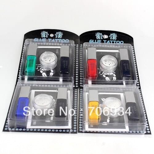 Temporary Tattoo Complete Kits Designs Free Tattoo Glue 1set/lot 2 Colors Glue Set