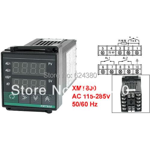 XMT800 AC 115-285V S R B K Thermocouple Input SSR Relay Output PV SV Display PID Thermostat Digital Temperature Controller