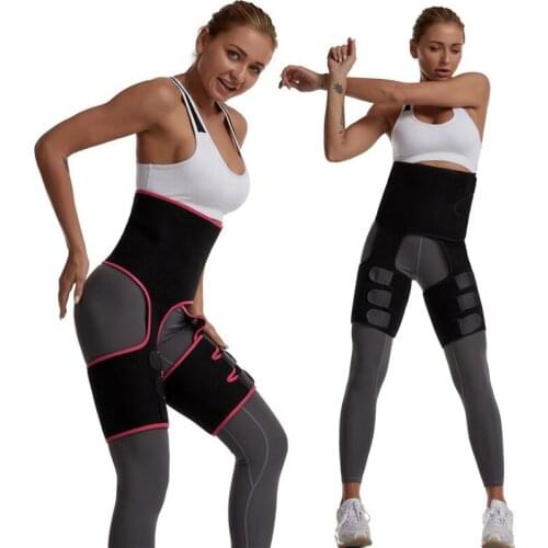 Women High Waist Thigh Trimmer Neoprene Sweat Shapewear Slimming Leg Body Shapers Adjustable Waist Trainer Slimming Belt-Piece A