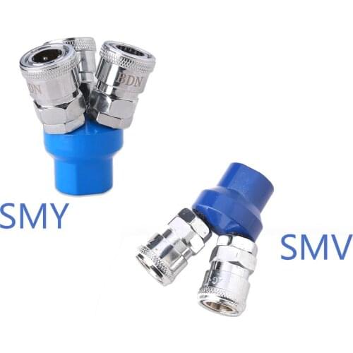 1/4" Round Two-way Pneumatic connector Quick-connect Joint SMY Air Pump Air Compressor fitting SMV Round Tee C-type