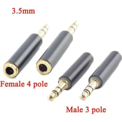 1pcs 3.5mm 3 Pole RCA Male Jack To 4 Pole Female plug Stereo AUX 3 Ring Audio Connector extension Headphone Plug Adapter