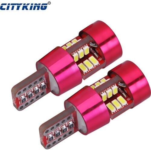 10pcs Auto led w5w t10 27LED SMD 3014 Error Free 194 168 Led parking Projector Lens No polarity Car Side Light