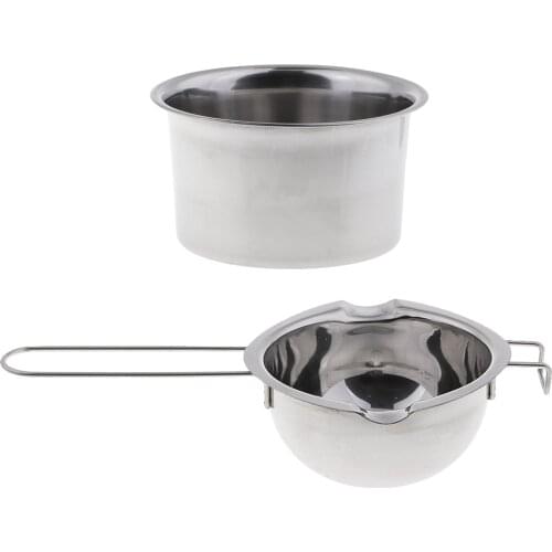 2 Pieces/set Stainless Steel Candle Wax Melting Pot Double Boiler Tool for DIY Scented Candle Handmade Soaps Making Craft