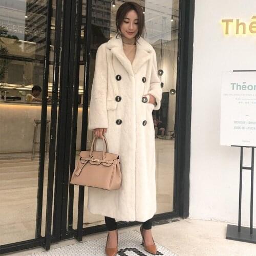 2018 Brand luxury women natural Imported Danish mink fur coat velvet shot style with sashes elegant lady